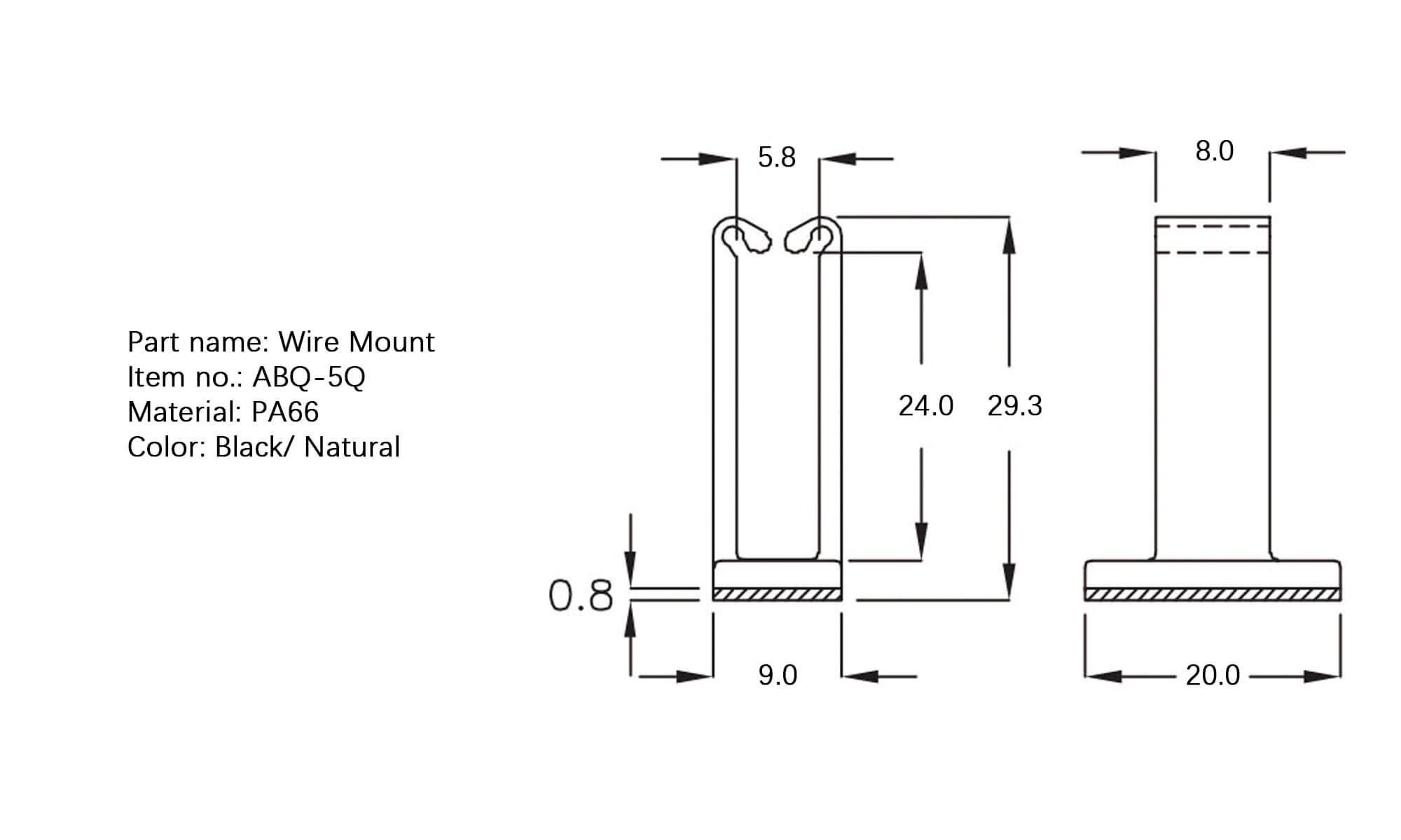 Plastic Wire Mount ABQ-5Q